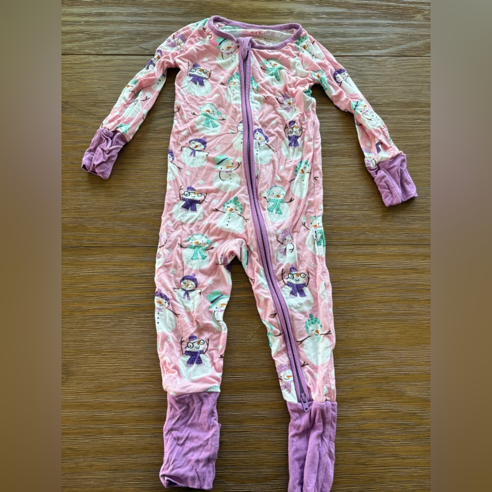 Little Sleepies 6-12 months Pink Snow Much Fun